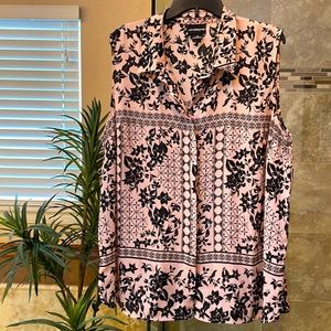 Liz Claiborne Button-up Sleeveless Top, XXL